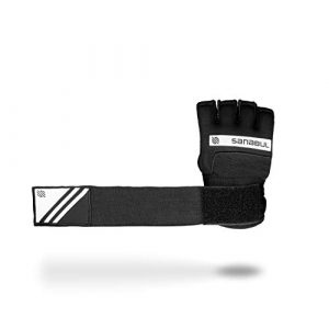 Sanabul New Gel Quick Hand Wraps Boxing Kickboxing MMA Muay Thai (Black/White, S/M)