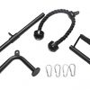 HulkFit Cable Attachments, Tricep Rope, Straight Bar, Seated Row, V Shaped Tricep Bar, Black