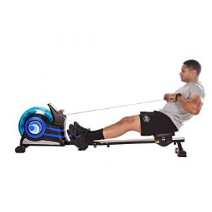 Stamina Wave Water Rower - Smart Workout App, No Subscription Required - Foldable Rowing Machine for Home w/Heart Rate Monitor