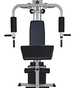 Sporzon Home Gym System Workout Station with 330LB of Resistance, 125LB Weight Stack, Gray