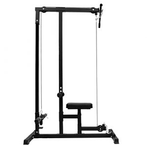AARU2K LAT Pull Down Machine - Low Bar Cable Fitness Training with Multiple Adjustable Cable Positions for Strengthening Many Muscle Groups Home Gym