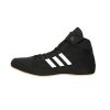 adidas Men's HVC Wrestling Shoe, Black/White/Iron Metallic, 10