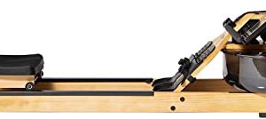 Setting Water Resistance Rowing Machine, Wooden Rower Exercise Equipment with LCD Monitor Display for Gym Home Workout Use(265 LB Capacity), Pine wood, 86'x23'x22.5'