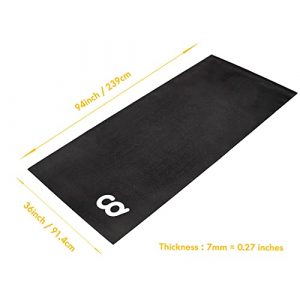 CyclingDeal Exercise Rowing Machine Mat - 3'x7.8' (Soft) - Under Indoor Stationary Indoor Bike, Treadmill, Elliptical, Hardwood Floors and Equipment Gym Home Carpet Protection (36"x94")