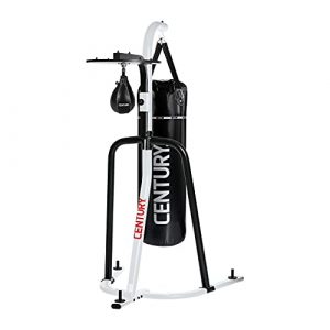 Century Heavy Bag & Speed Bag Platform, One Size, White/Black, Heavy-Gauge Tubular Steel, Holds up to a 100 lb Bag and Speed Bag, Includes Locking Pin