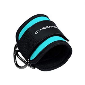 Gymreapers Ankle Straps (Pair) for Cable Machine Kickbacks, Glute Workouts, Lower Body Exercises - Adjustable Leg Straps with Neoprene Padding (Cyan, Pair)
