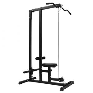 LAT Pull Down Machine - Low Row Cable Fitness Exercise Body Workout Strength Training Bar Machine for Home Gym