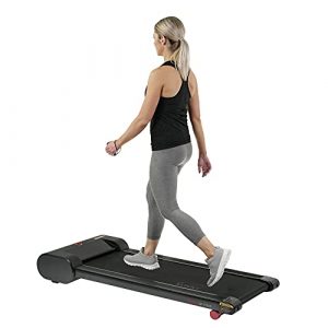 Sunny Health & Fitness Walkstation Slim Flat Treadmill for Under Desk and Home - SF-T7945,Black