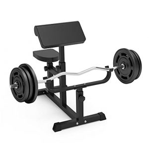 Uboway Adjustable Arm Preacher Curl Weight Bench - Adjustable Roman Chair for Upper Limb Muscle Strength Training Fitness Back Machines, Isolated Barbell Dumbbell Biceps Station