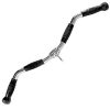 FITNESS MANIAC Home Gym Cable Attachment Handle Machine Exercise Chrome PressDown Strength Training Home Gym Attachments (30" Curl Bar)