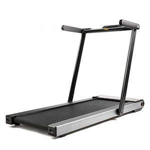 Sunny Health & Fitness ASUNA Space Saving Treadmill, Motorized with Low Profile, Speakers & Slim Folding - 8730,Black