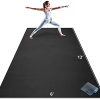 Gorilla Mats Premium Extra Large Yoga Mat – 12' x 6' x 8mm Extra Thick & Ultra Comfortable, Non-Toxic, Non-Slip Barefoot Exercise Mat – Works Great on Any Floor for Stretching, Cardio or Home Workouts