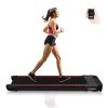 PEXMOR Under-Desk Walking Treadmill, Assembly-Free w/Portability Wheels, 1-6KM/H Adjustable Speed, Remote Control, LED Display, for Home Gym Office Cardio Fitness, Max 240 LB Weight Capacity