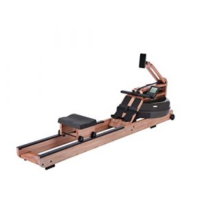 BATTIFE Water Rowing Machine with A Phone Holder, Solid Red Walnut Rower for Home Gym Use with Bluetooth Monitor, Training Indoor