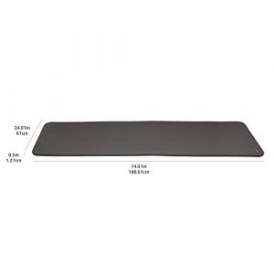 Amazon Basics Extra Thick Exercise Yoga Gym Floor Mat with Carrying Strap - 74 x 24 x .5 Inches, Black