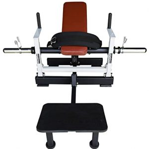 Signature Fitness Glute Bridge Plate-Loaded Hip Thrust Machine for Butt Shaping and Building Glute Muscles, Red, White, Black