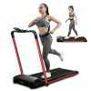 Maksone 2 in 1 Folding Treadmill for Home, Foldable Treadmill, Under Desk Electric Treadmill Walking Jogging Machine with Remote Control, Installation-Free (Red)