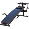 Soozier Multifunctional Sit Up Bench Ab Core Workout Exercise Bench Adjustable Thigh Support for Home Gym Black