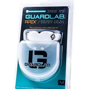 GuardLab APEX Mouthguard w/Case | Football, Basketball, Boxing, Wrestling, Soccer, Karate, Hockey, MMA | Adult & Youth | Pre-Indented for a Precise Fit (APEX/Standard Black, Medium)