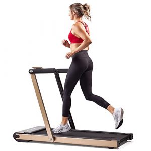 SUNNY HEALTH & FITNESS ASUNA Space Saving Treadmill, Motorized with Speakers for AUX Audio Connection - 8730G