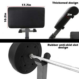 Fitness Preacher Curl Bench Dumbbell Rack Barbell Stand Preacher Curl Weight Bench for Bicep Arm Curl Training Isolated Barbell Dumbbell Biceps Station Roman Chair Home Exercise Machines