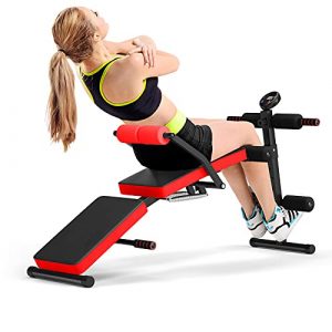 Sporfit Sit Up Bench, Adjustable Ab Bench for Full Body Exercise, Foldable Strength Training Bench with LCD Monitor for Home Gym & body workout(Red)