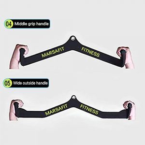 Home Gym Fitness Rowing T-bar V-bar Pulley Cable Machine Attachments, Bicep Curl Tricep Lat pulldown Bar Back Strength Training Handle Grips Lat Pull Down Bar Press Down Exercises (Length 19