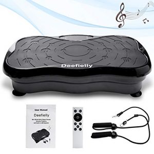 Deefielly Mini Vibration Plate Exercise Machine Whole Body Workout Fitness Vibration Platform Machine Home Training Equipment for Adult Weight Loss with Bluetooth Speaker
