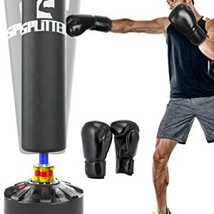 Xsport Pro Freestanding Punching Bag 70’’-203 lb with Boxing Gloves Heavy Boxing Bag with Suction Cup Base for Adult Youth Kids - Men Stand Kickboxing Bag for Home Office