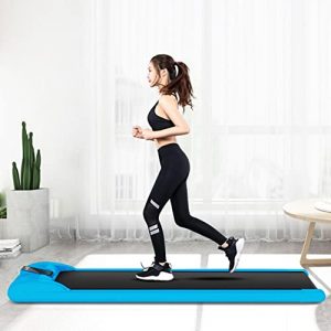 Retanan Electric Folding Treadmill, Under-Desk Walking Treadmill, Jogging Exercise Machine with Remote and LED Display,47x22x43in, Blue