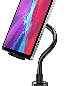 Car Cup Holder Tablet Mount, woleyi Adjustable 10.5" Gooseneck Arm Car Cupholder Tablet Stand Compatible with iPad Pro 9.7, 11, 12.9 /Air / Mini, Galaxy Tabs, iPhone, All 4-13" Smartphone and Tablets