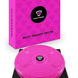 MANYTONEZ Waist Ab Trimmer Twist Board Machine - Large 14 inch Abdominal Exercise Equipment Disc with Workout Floor Mat - for Slimming Waist and Strengthening Abs Core at Home