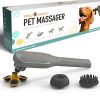 PAW WAVE PERK Percussion Pet Massager for Dogs and Cats with 3D Flex, Cupping and Vibration Brush Tips Designed to Help Relieve Tight Muscles, Improve Circulation, Reduce tensions
