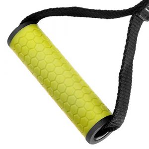 KYLIN SPORT Upgraded Cable Machine Attachments Resistance Bands Handles Grips Fitness Strap Stirrup Handle Cable Attachment Silicon Grip with Metal Carabiner Colorful Version (Yellow)