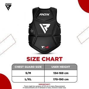 RDX Boxing Body Protector, MMA Kickboxing Muay Thai Chest Guard, SATRA Approved, Sparring Training Heavy Punching, Adjustable Strike Shield, Martial Arts Upper Body Ribs Protection Pad, Taekwondo Vest