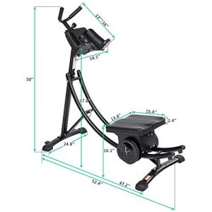 steelway Ab machine Deluxe Abdominal Crunch Coaster Foldable Fitness Equipment abs workout equipment for Home Gym,MAX ab machine exercise equipment for women and man,440lbs Capacity( Black)