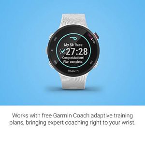 Garmin Forerunner 45S, 39mm Easy-to-use GPS Running Watch with Coach Free Training Plan Support, White