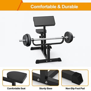 Uboway Adjustable Arm Preacher Curl Weight Bench - Adjustable Roman Chair for Upper Limb Muscle Strength Training Fitness Back Machines, Isolated Barbell Dumbbell Biceps Station