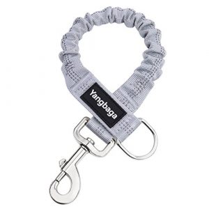 Yangbaga Dog Leash Extender, Shock Absorber Bungee Leash Attachment, Durable Nylon Dog Tie Out Leash Extension with Stainless Steel Swivel Clips, Extends from 17’’-23’’