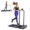 Jifunull 2-in-1 Under Desk Treadmill, Electric Foldable Treadmill Adjustable Speed, Compact Folding Walking Treadmill with LED Display, Bluetooth Speaker, Remote Control for Home Office