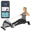 Vive Rowing Machine - Magnetic Row Equipment - Foldable Exercise Workout Rower for Women and Men - at Home Seated Indoor Fitness Device - Portable with Digital Monitor and Adjustable Resistances