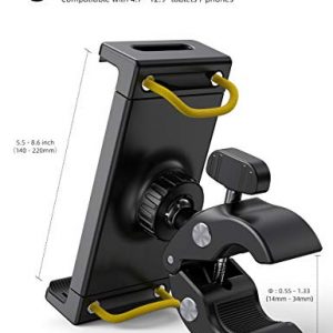 Lamicall Tablet Holder Mount for Peloton - Indoor Bike Gym Treadmill Spin Tablet Stand for Microphone Stand, Stationary Exercise Bicycle Tablet Clamp Like iPad Pro 11/ Air/ Mini and 4.7-12.9