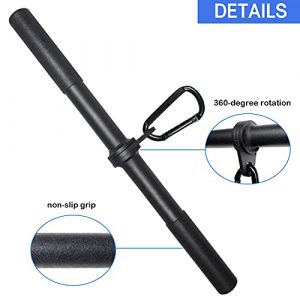 Topfinder DIY Rotating Straight Bar LAT Pull Down Bar Rowing Handle Bicep Cable Machine Attachment for Cable Machine Home Gym Tricep Pushdown