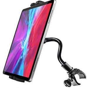 Gooseneck Spin Bike Tablet Mount, woleyi Elliptical Treadmill Tablet Holder, Indoor Stationary Exercise Bicycle Tablet Stand for iPad Pro / Air / Mini, Galaxy Tabs, More 4-11