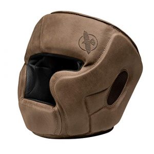 Hayabusa T3 LX Leather Adjustable MMA Headgear - Brown, One Size