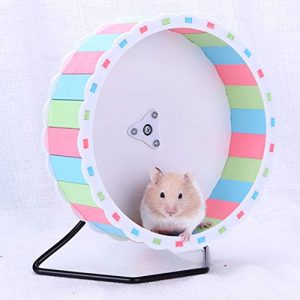 Tylu 6.6inch Quiet Hamster Exercise Wheel with Bracket Hamster Exercise Treadmill Sunflower Design for Hamster Hedgehog Guinea Pig Entertainment
