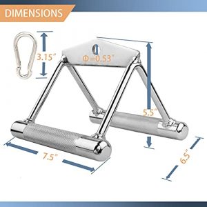 DOHOO V Shaped Handle with Hook Cable Machine Attachment Pull Down Handle, Rowing Machine Handle Gym Workout Strength Training