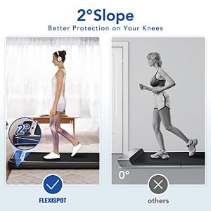 FlexiSpot Under Desk Treadmill Walking Pad Folding Treadmill for Home Gym, LED Display, Ultrasonic Sensors Equipped, Black