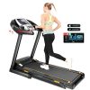 Treadmill with Incline for Home with APP, 3.25 HP Folding Treadmill 300 lbs Capacity, 9 MPH Running Machine for Home/Gym with Shock Absorber, Bluetooth Speaker/LCD/Pulse Monitor, 12 Programs