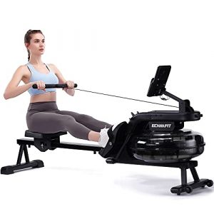 ECHANFIT Water Rowing Machine Rower 400 LB Weight Capacity with 6 Levels Resistance for Home Use – R49 Max